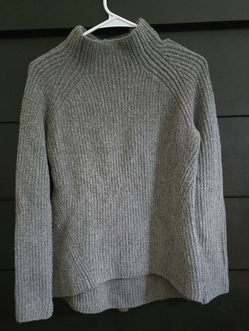 Madewell Gray Ribbed Turtleneck Sweater